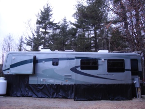 The Rig is skirted for the winter months, adding protection from the wind and cold.